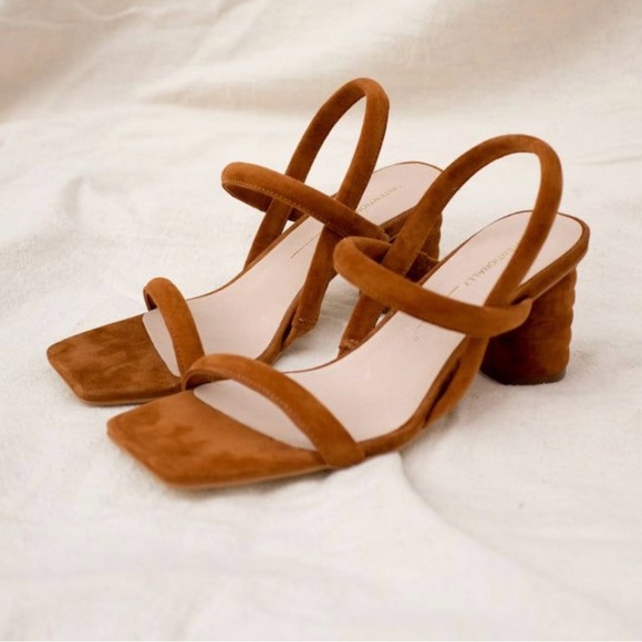 Intentionally Blank Kifton Heels in Chestnut Brown Suede Sandal Size 9 Worn Once - Picture 1 of 11